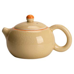 秘色黄哥窑西施壶陶瓷茶具泡茶壶粗陶手工单壶家用日式复古