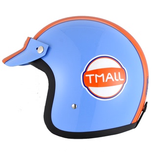 汤普森   玻璃钢头盔 Gulf海湾石油配色复古半盔 3C认证 3/4盔