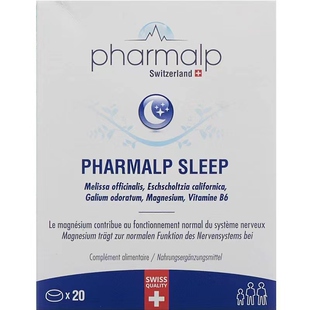 瑞士 Pharmalp 缓解神经紧张 天然植物助眠/睡眠片 非褪黑素 20粒