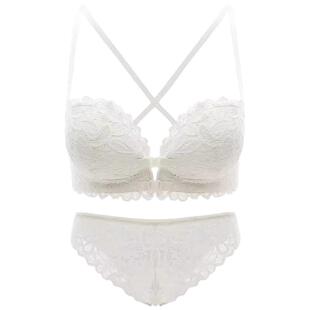 美背前扣内衣少女小胸聚拢防滑无肩带胸罩加厚抹胸式裹胸文胸套装