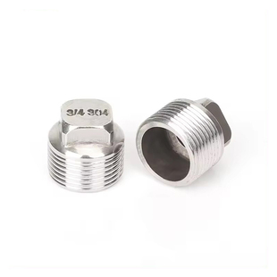 304/316不锈钢外丝堵头外螺纹四角塞头堵板内接堵头水暖堵头4分