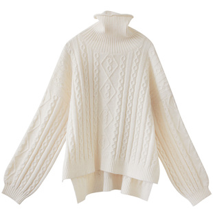 【7折出清】高领毛衣套头慵懒风2025新款毛线针织打底毛衣女秋季