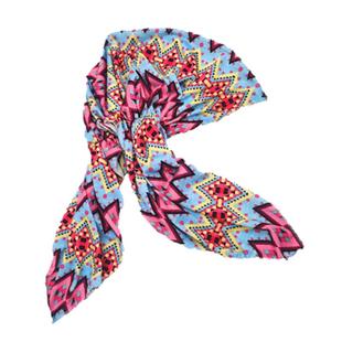 欧美风螺纹海盗头巾帽透气化疗帽子女士长尾帽时尚条纹印花包头帽