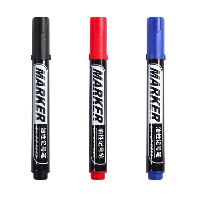 晨光记号笔黑色粗头大容量马克勾线笔油性笔防水不掉色大头蓝色红色学生用美术快递涂码儿童绘画物流办公加粗