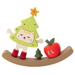 阿楹 可爱奶油治愈床头电视柜书桌摆件玄关儿童房改造玩具圣诞树