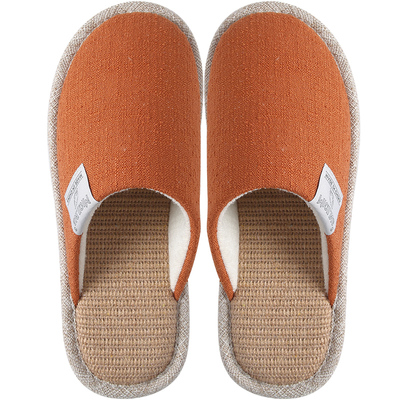 棉拖鞋女士冬季棉麻厚底亚麻拖鞋