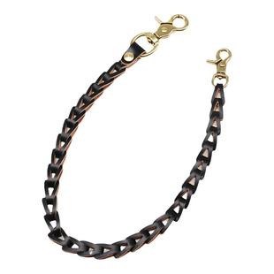 美式复古咔叽风格牛皮手工裤链腰链财布链钱包放丢链