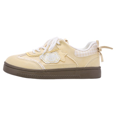 鲁鲁蛋韩系厚底板鞋女款2026新款百搭chic小白鞋配裙子女鞋休闲鞋