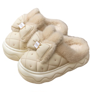 蝴蝶结儿童棉拖鞋女童冬季2025新款室内居家保暖小女孩亲子棉拖女