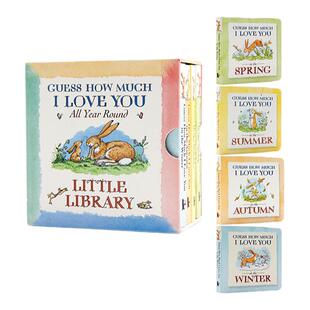 Guess How Much I Love You Little Library 猜猜我有多爱你手掌书盒装4册 春夏秋冬廖彩杏书单 英文原版绘本 英语启蒙绘本纸板书