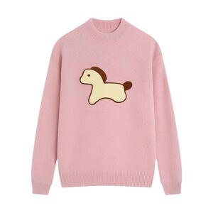 百家好绵羊毛小马毛衣女士秋冬季2025新款显瘦针织衫宽松圆领上衣