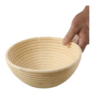 无毛刺发酵篮家用面包筐子印尼藤欧式欧包篮圆形托盘烘焙篮碗套布