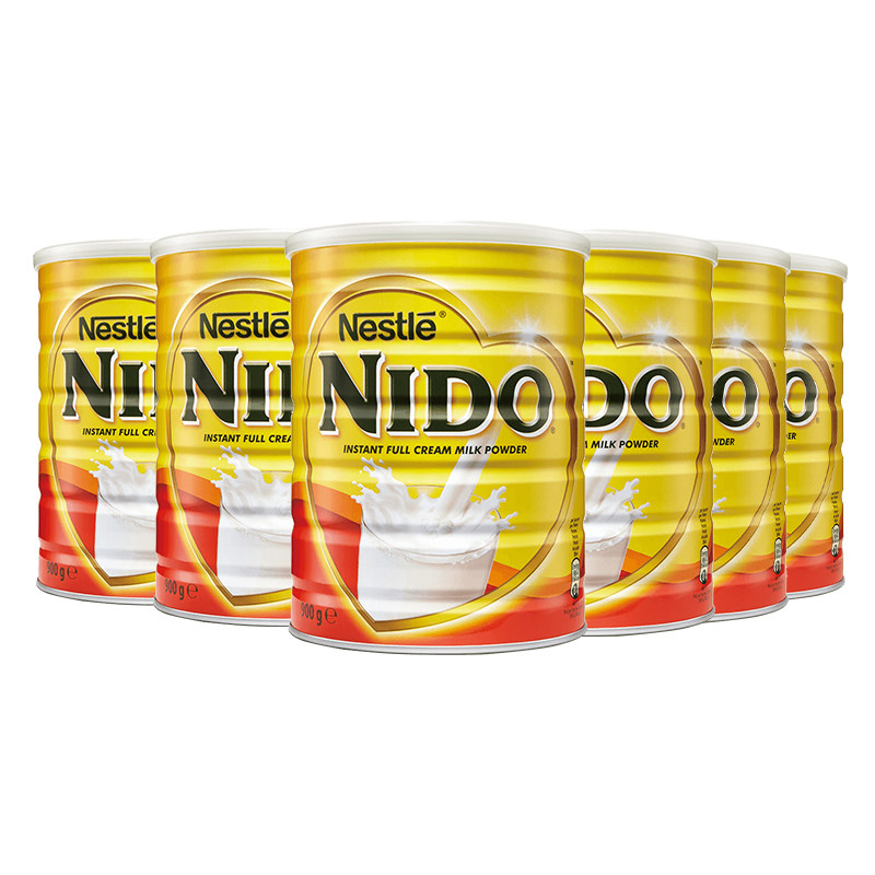 【囤货装】雀巢荷兰进口nido全脂速溶高蛋白成人牛奶粉900g*6罐