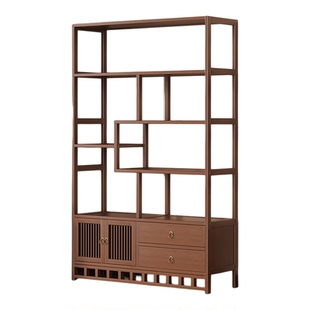 客厅隔断非实木博古架多层茶叶展示架简易经济型楠竹置物柜多宝阁