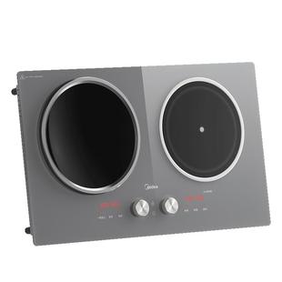 美的铂钻双灶电磁炉嵌入式家用凹面3500W大功率一平一凹2025新款