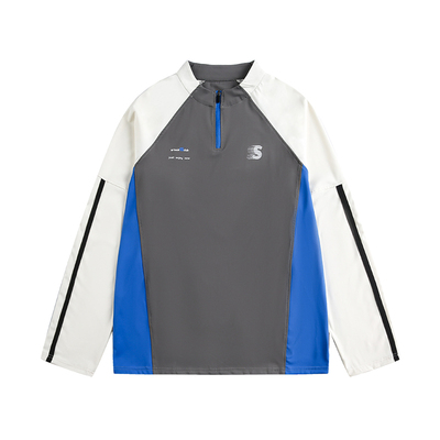 TIRED复古拼接插肩袖速干长袖T恤