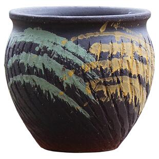 HOT宜兴多肉花盆矮胖大口径透气陶罐粗陶复古老桩法师手捧盆专用