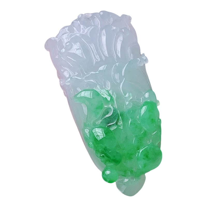 缅甸翡翠天然A货翡翠白菜吊坠