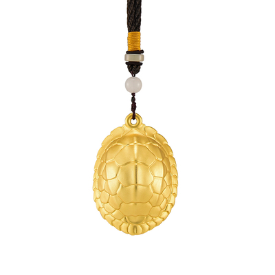 黄铜富甲天下乌龟壳手把件挂饰