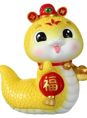 国潮蛇年吉祥物玄关发财果摆件