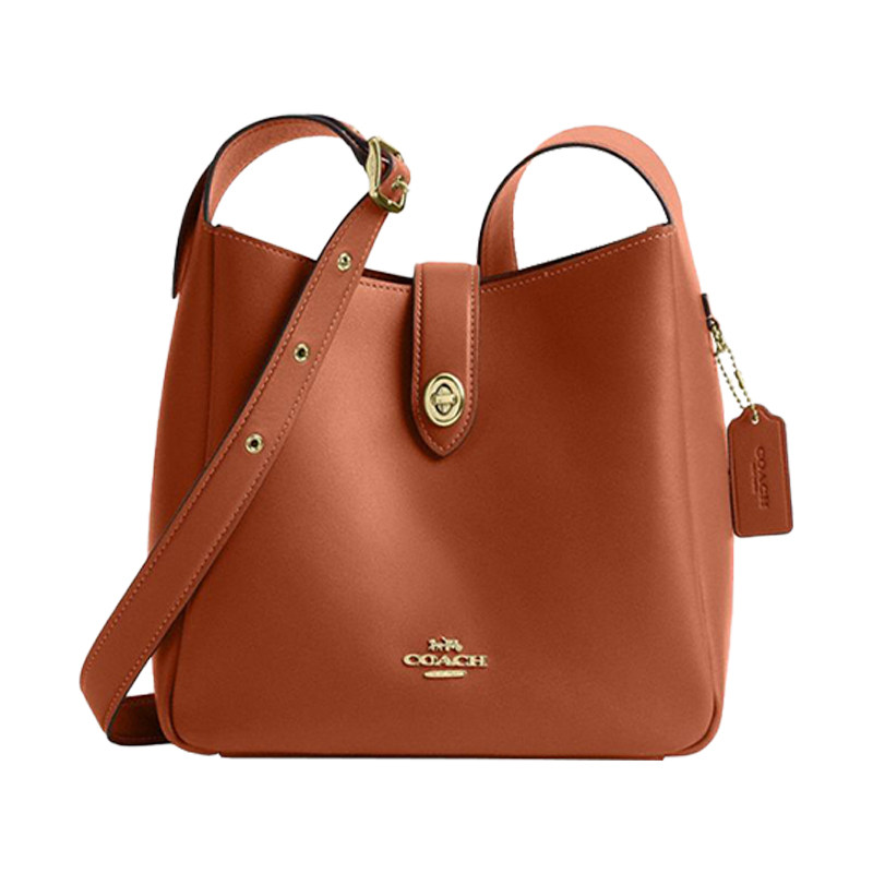 【自营】COACH/蔻驰女士 经典印花中号单肩斜跨包水桶包新款