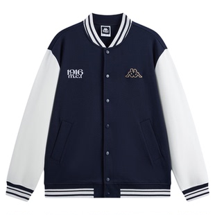 Kappa卡帕背靠背运动外套男春季新款美式棒球服复古休闲上衣女