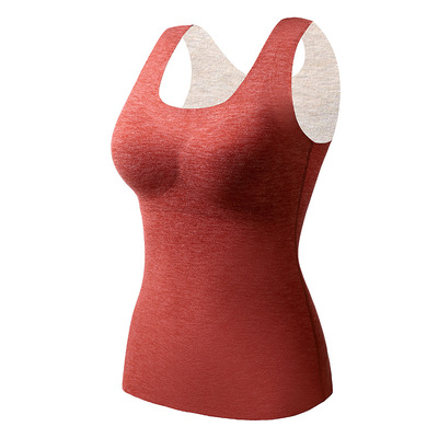 保暖背心胸罩带胸垫女冬季加绒免穿文胸一体式内衣德绒打底衫内搭