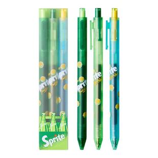 KACO 雪碧联名书源中性笔沁爽一刻3支装学生专用0.5mm按动中性笔ins简约风中性笔办公学生专用手账书写