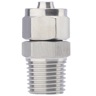 304不锈钢气管快拧终端外丝螺纹直通塑料软管锁母接头尼龙PU管