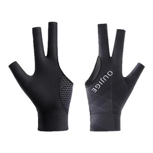 台球手套三指专业打桌球专用男士半指左手右手冰丝自行车防滑全指