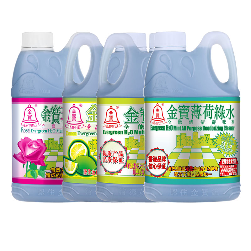 香港金宝绿水薄荷清香柠檬玫瑰多用途家用除菌去污速干地板清洁剂
