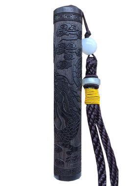 黑檀木符筒符管车挂空心吊坠