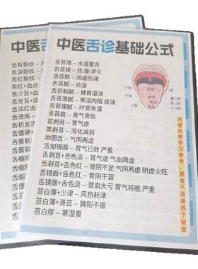 中医诊断公式舌诊基础公式卡片