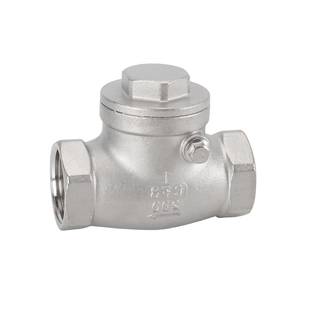 304不锈钢卧式止回阀4分6分1寸内螺纹摇摆旋启式单向卧式止逆阀