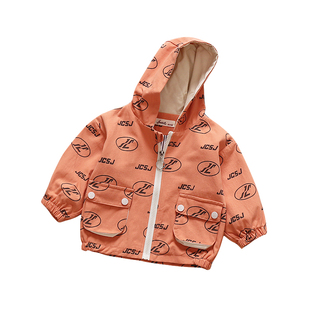 婴儿牛仔外套春秋韩版运动上衣宝宝牛仔衣小童连帽衫男童双层衣服