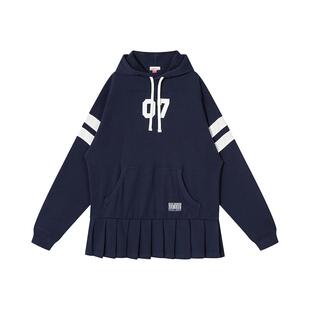 JOYRICH女士美式撞色拼接连帽长袖球衣连衣裙25春秋新款