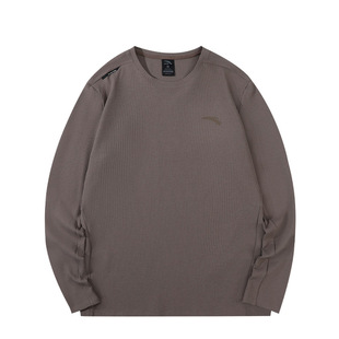 安踏长袖t恤男士2026春季新款简约休闲上衣薄款透气内搭打底衫男