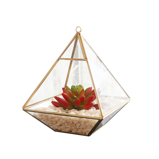 现代简约办公室几何玻璃罩子花房摆件装饰品创意家居客厅桌面摆设
