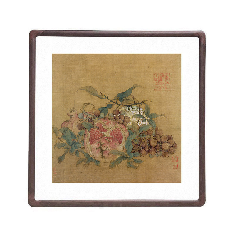 宋画鲁宗贵吉祥多子石榴挂画