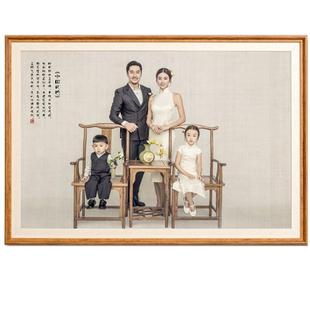 定制全家福大相框挂墙婚纱照相片照片冲洗打印做成放大客厅背景墙