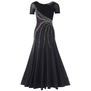 朵俏摩登舞裙新款连衣裙高级华尔兹国标舞服表演专业舞蹈服大摆裙