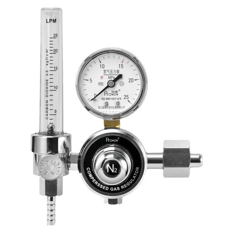 氮气减压阀流量计YQD-731L氮气减压器压力表流量调节器N2精密实验