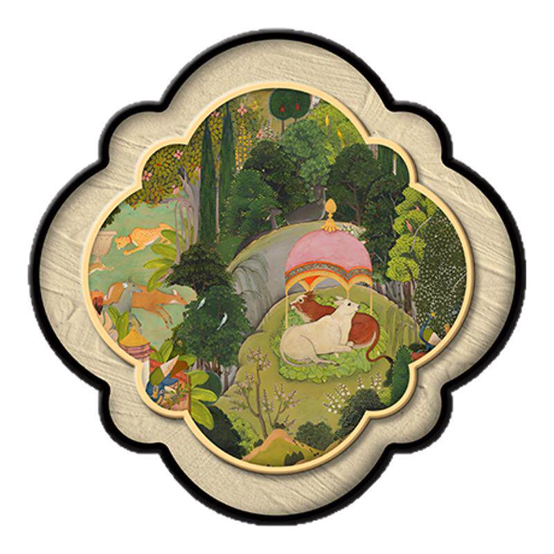 中古风客厅餐厅玄关电视背景挂画