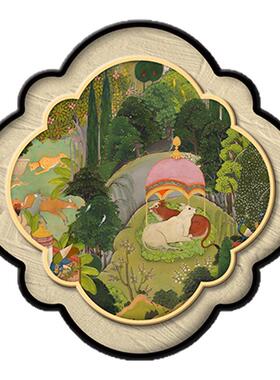 中古风客厅餐厅玄关电视背景挂画
