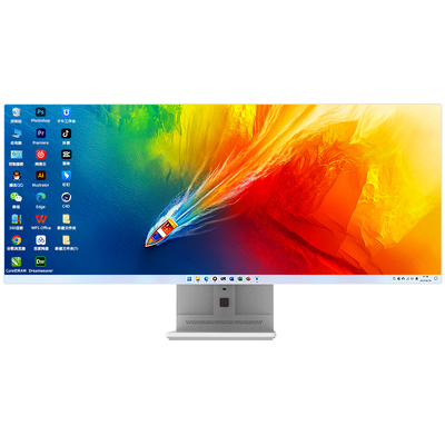 34英寸4K直面带鱼屏超薄一体机电脑酷睿i3i5i7高配家用办公商用设计直播电竞游戏台式电脑全套整机