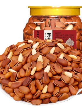 新货特大东北松子大颗粒罐装手剥开口红松坚果休闲孕妇零食批发