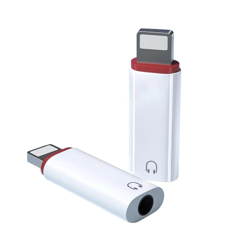 适用苹果耳机转接头3.5mm圆头母lighting公转换器iphone14promax听歌游戏12八音频线xs连接aux