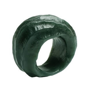 印象眸和田玉青玉戒指男款纹理扳指中式手饰一款两戴送男生礼物