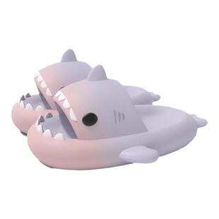 渐变小鲨鱼中大童亲子防滑厚底男女情侣居家外穿洗澡沙滩夏凉拖鞋