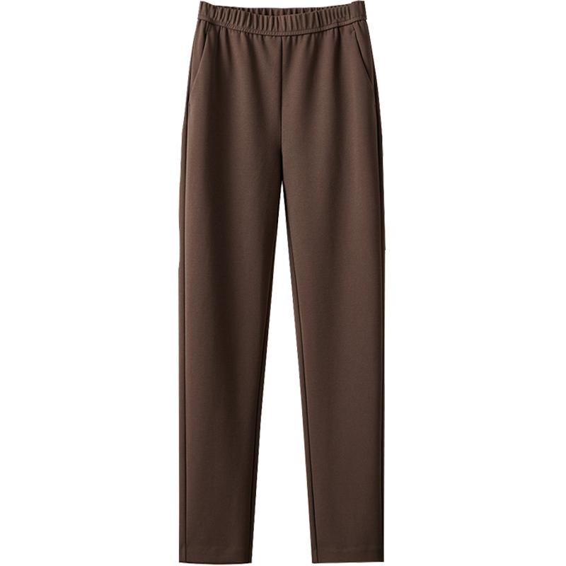 她池高腰休闲裤2025秋装新款女装时尚通勤弹力松紧腰九分哈伦裤